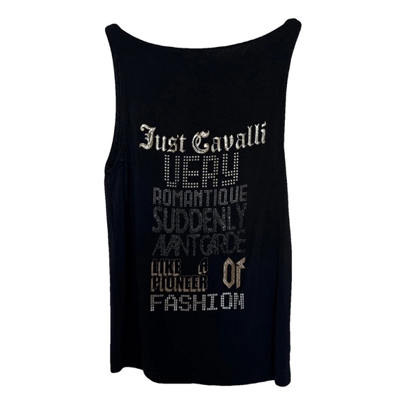 Just Cavalli Black Tank with Silver Text - Picture 1 of 5